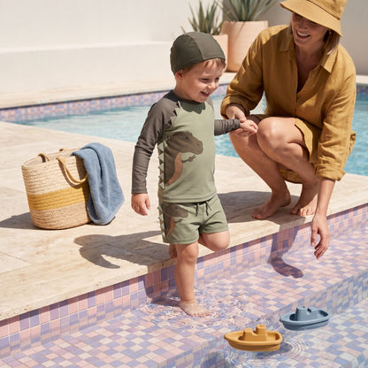 Leo Boys Dinosaur Print Swimsuit
