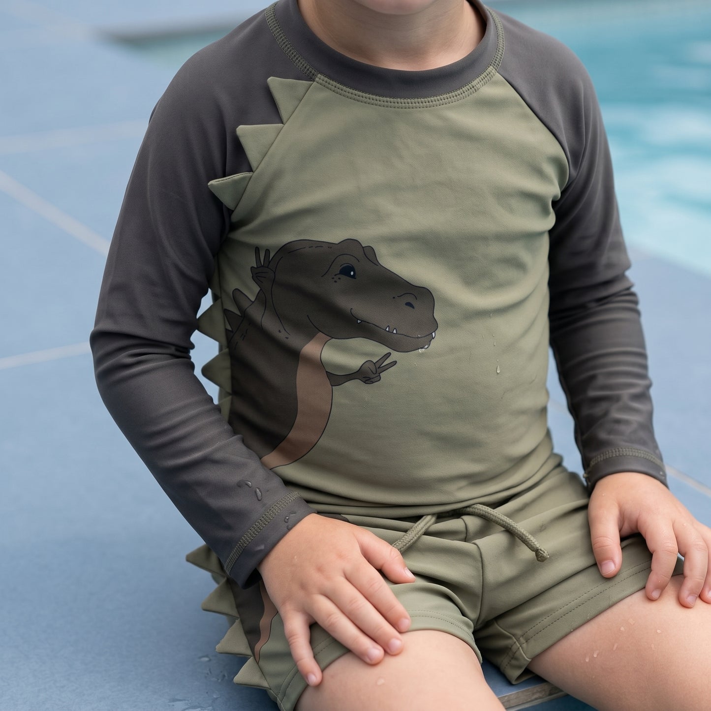 Leo Boys Dinosaur Print Swimsuit