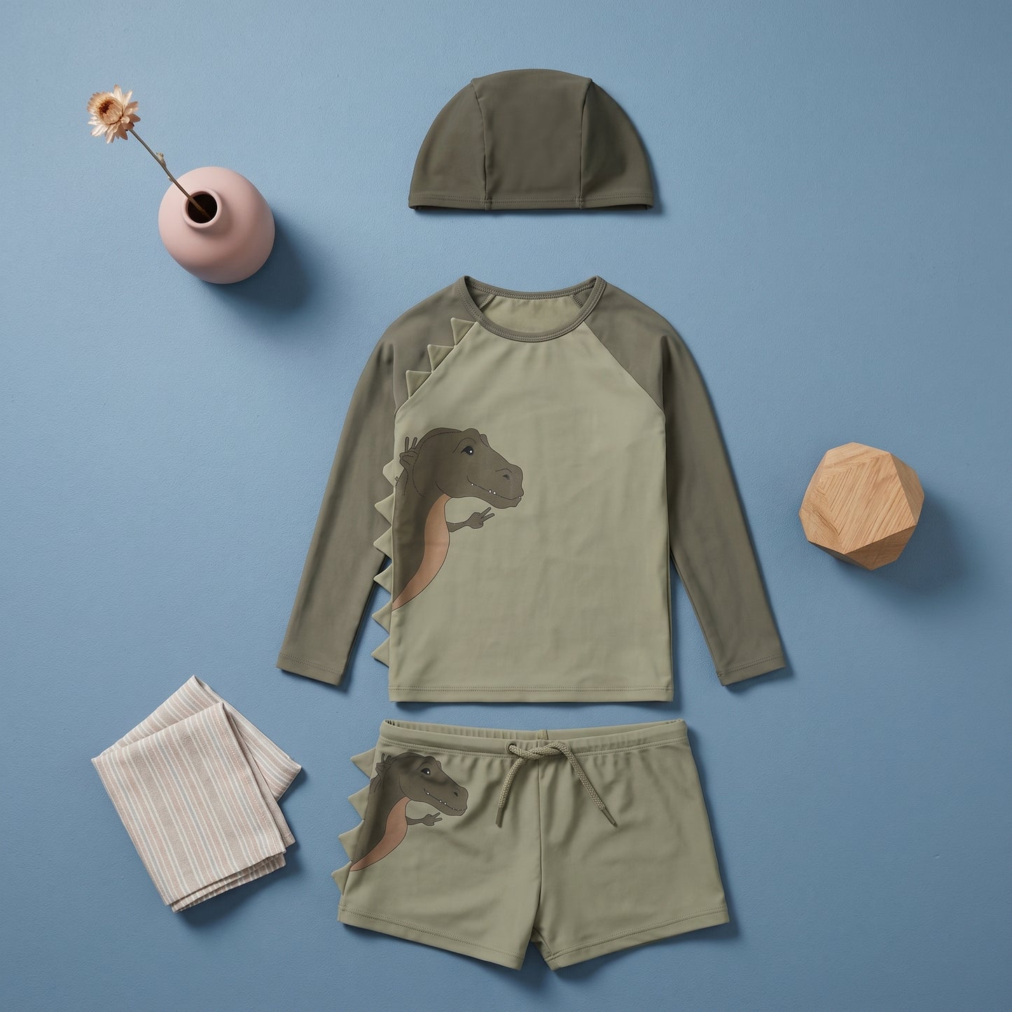 Leo Boys Dinosaur Print Swimsuit