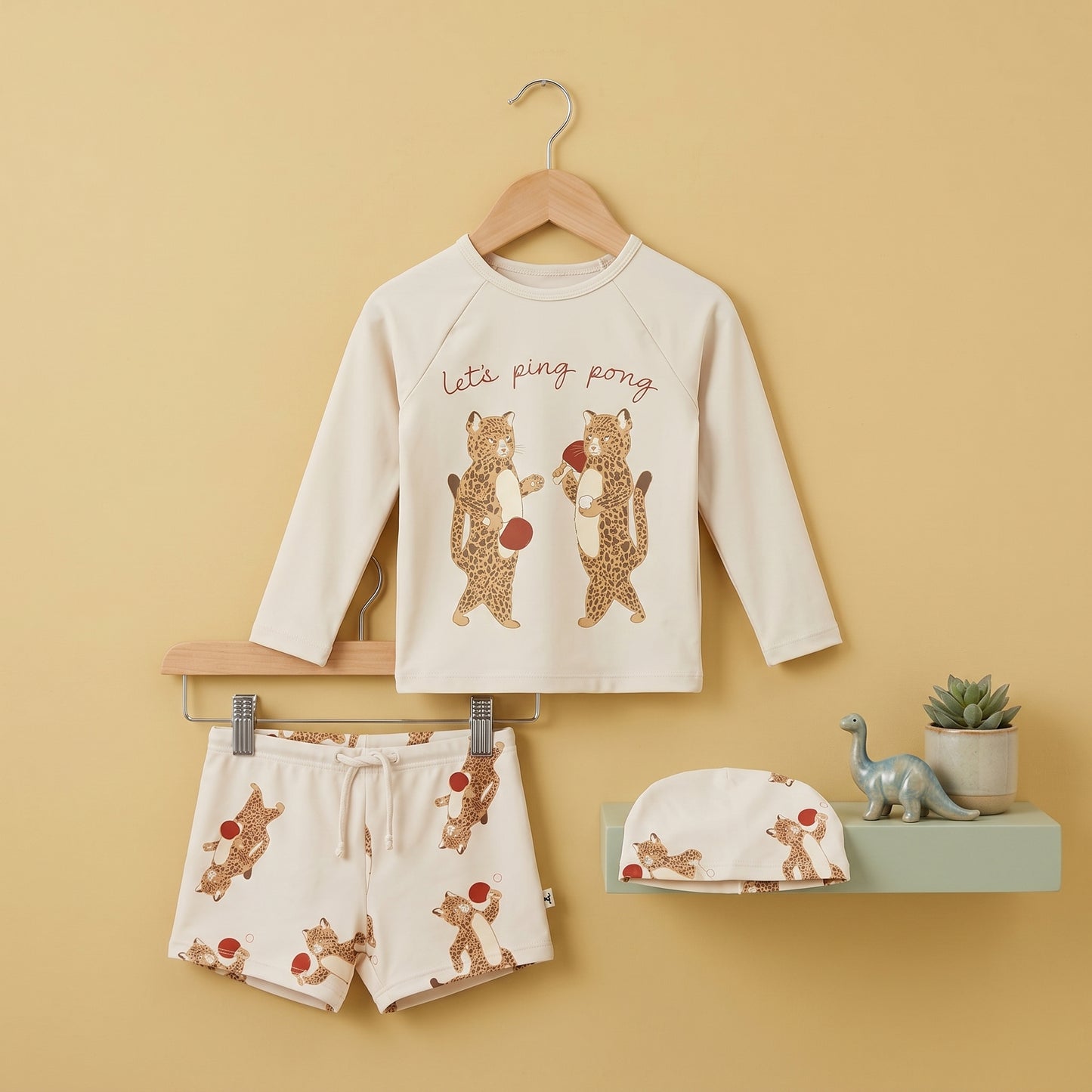 Leo Boys Dinosaur Print Swimsuit
