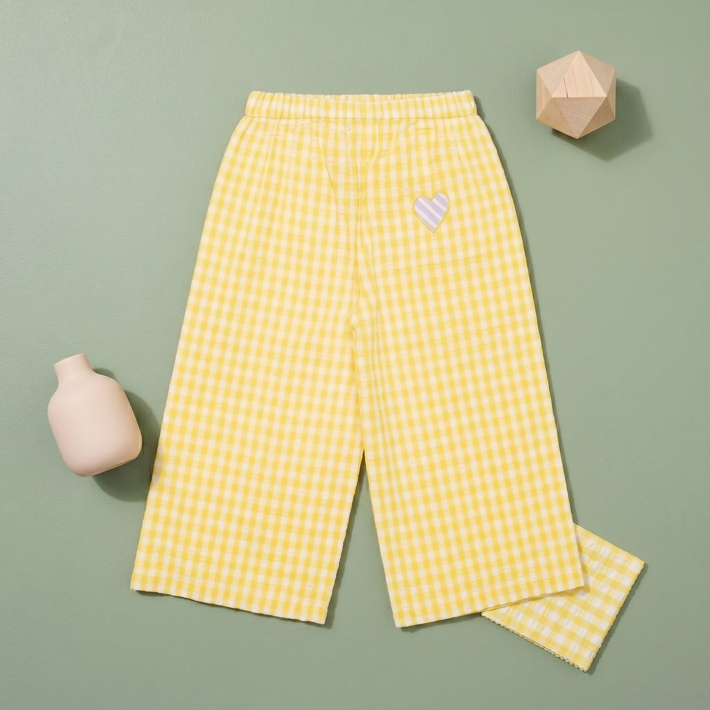Daisy Ruffle Sleeve Plaid Girls Set