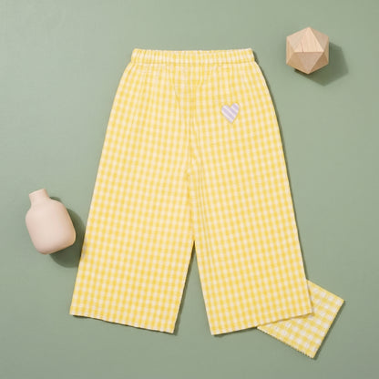 Daisy Ruffle Sleeve Plaid Girls Set
