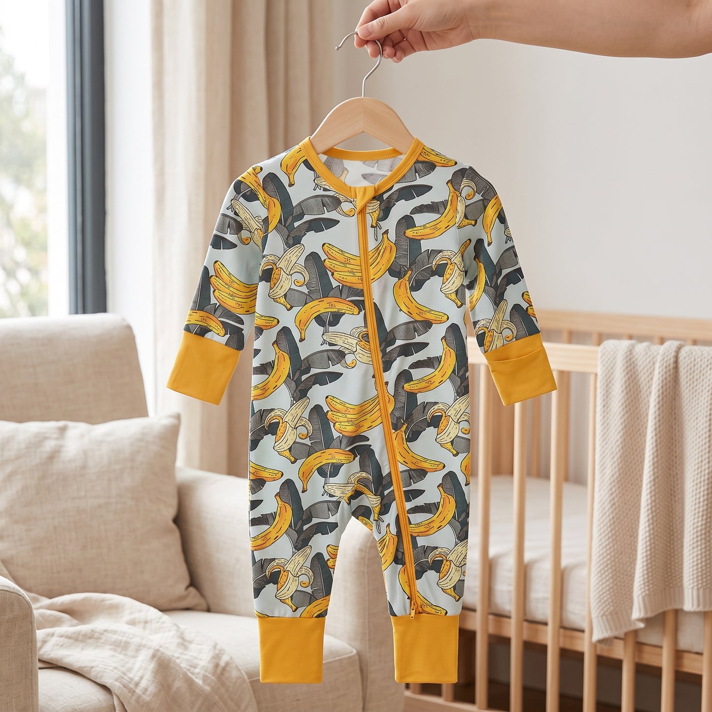 Banana Paradise Baby Zip Romper