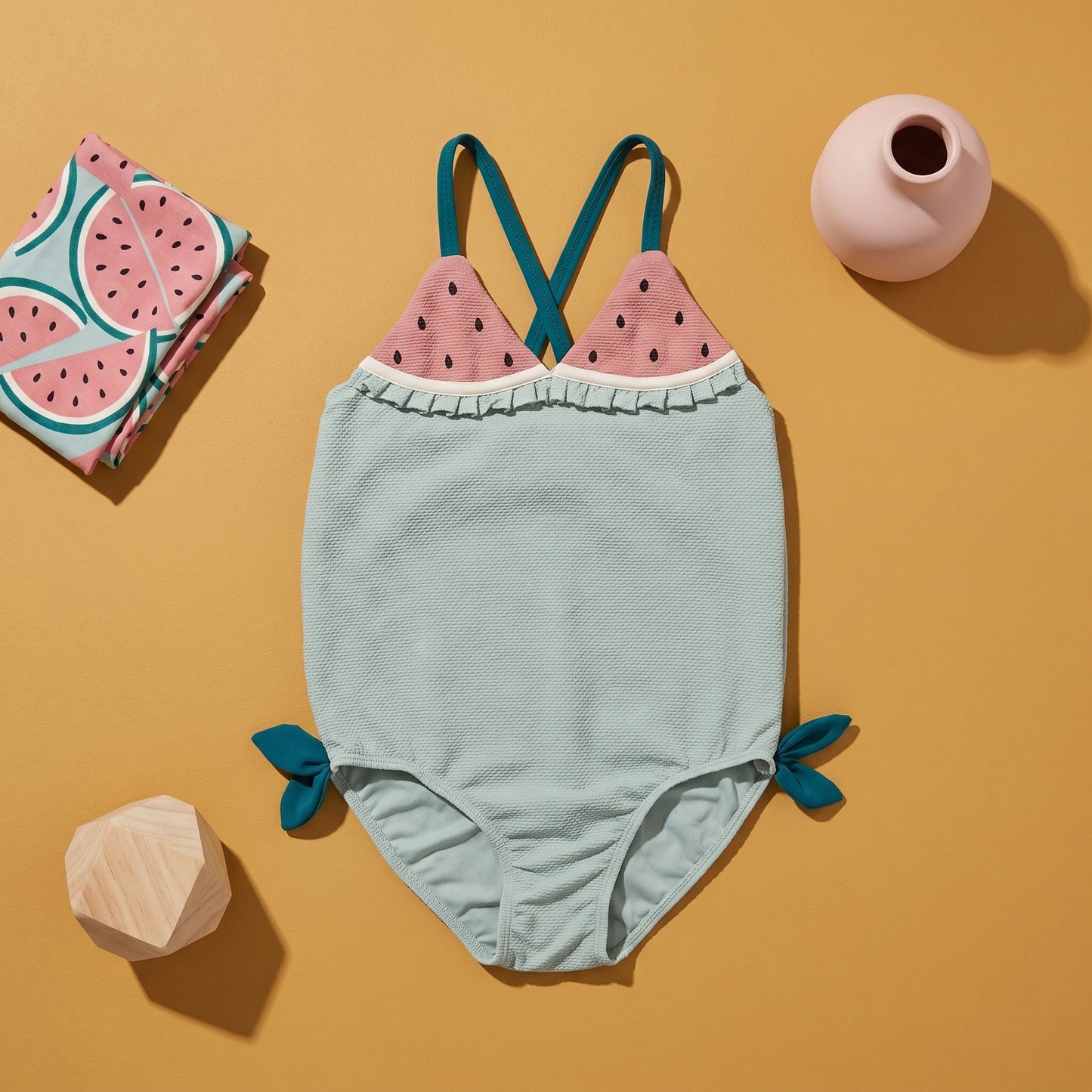 Poppy Fruit Print Girls Swimsuit
