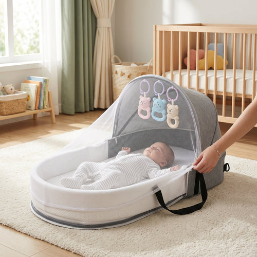 Foldable Travel Bassinet with Mosquito Net