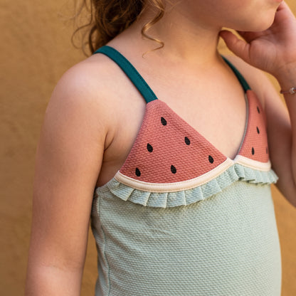 Poppy Fruit Print Girls Swimsuit