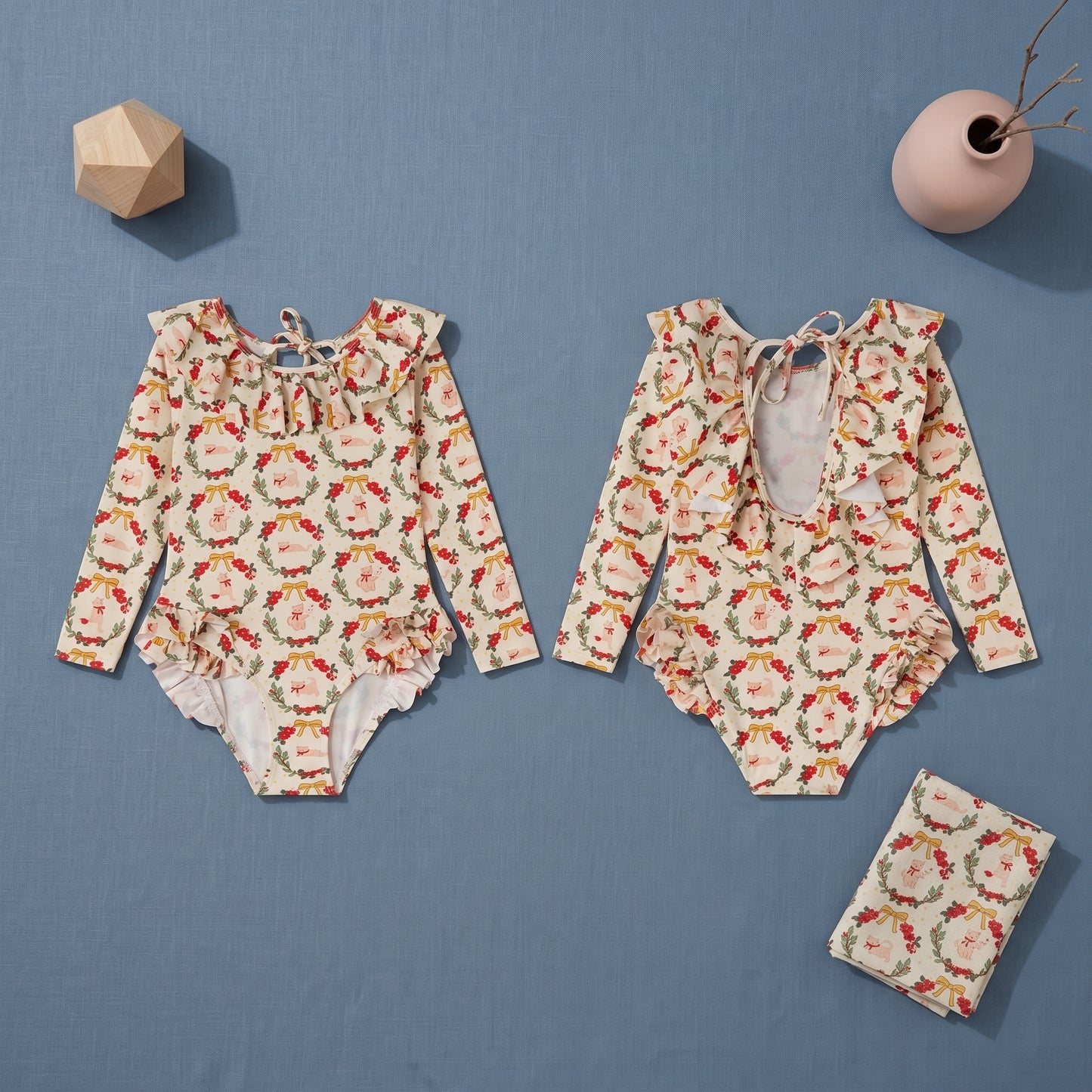 Lila Girls Backless Sun Protection Swimsuit