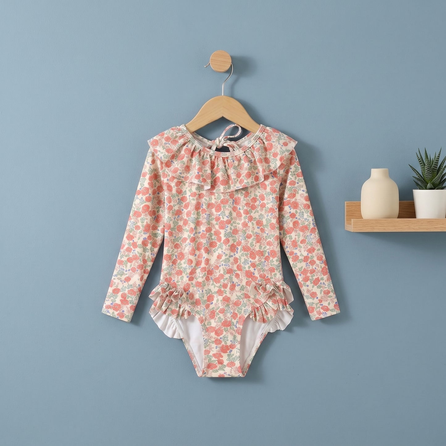 Lila Girls Backless Sun Protection Swimsuit