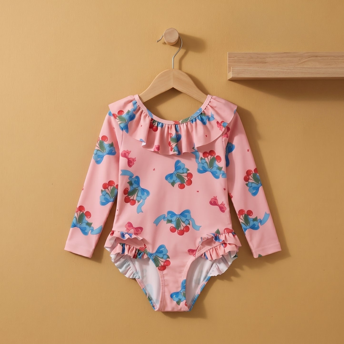 Lila Girls Backless Sun Protection Swimsuit