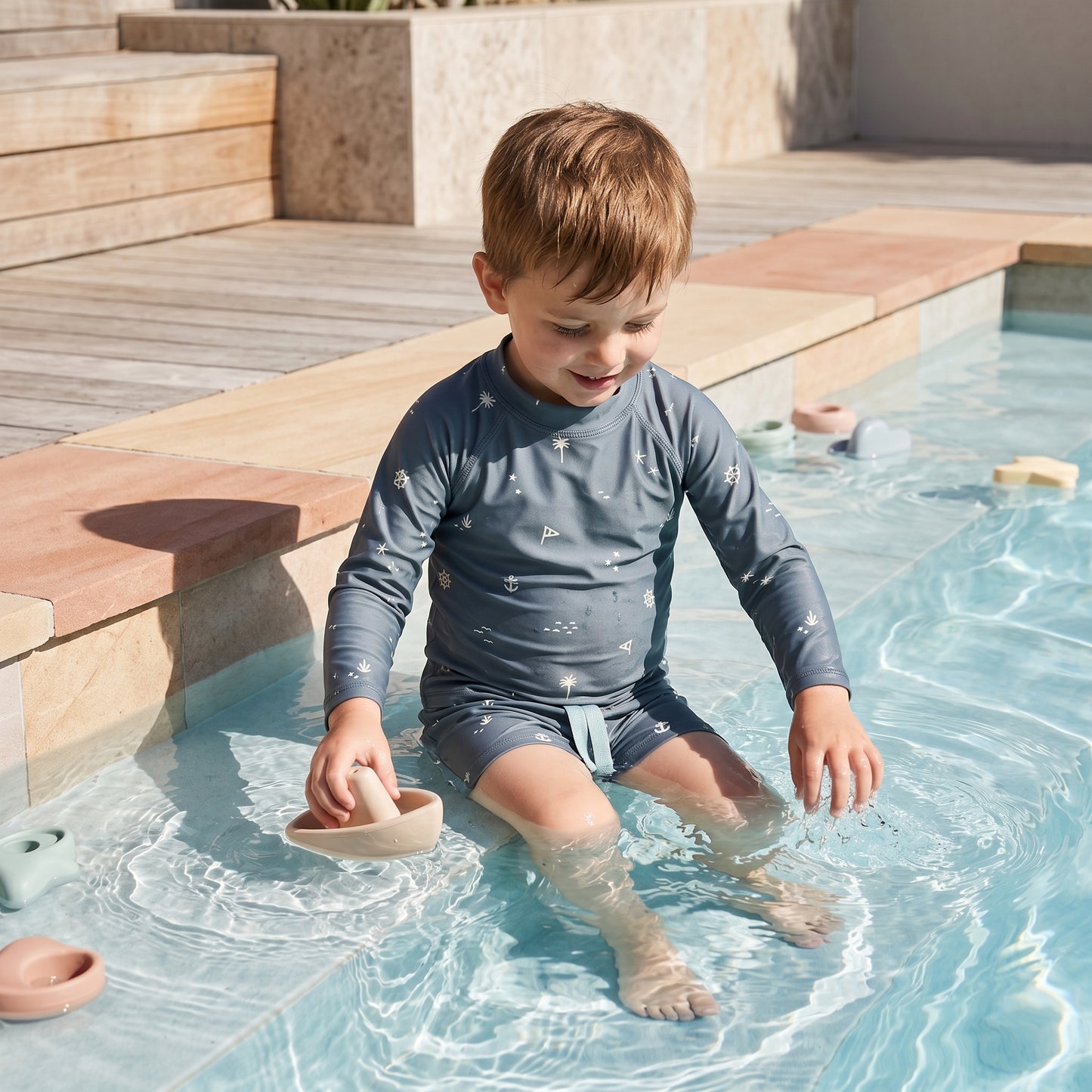 Noah Boys Long Sleeve Two Piece Swimsuit