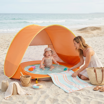Pop-Up Sun Canopy Tent with Baby Pool