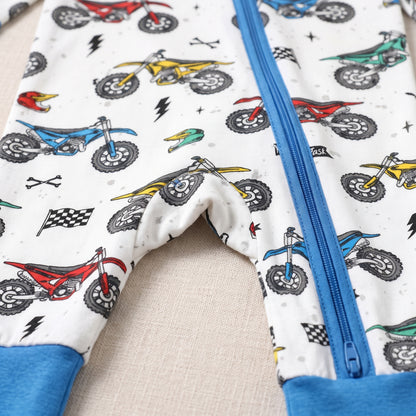 Cool Motorcycle Baby Zip Romper