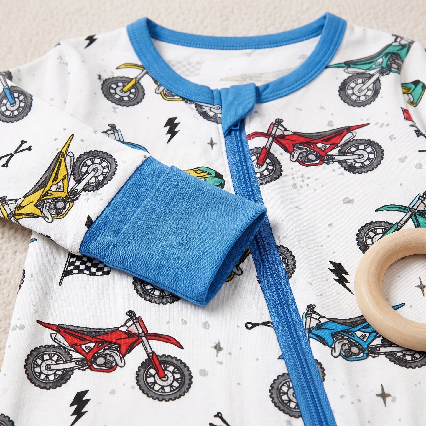 Cool Motorcycle Baby Zip Romper