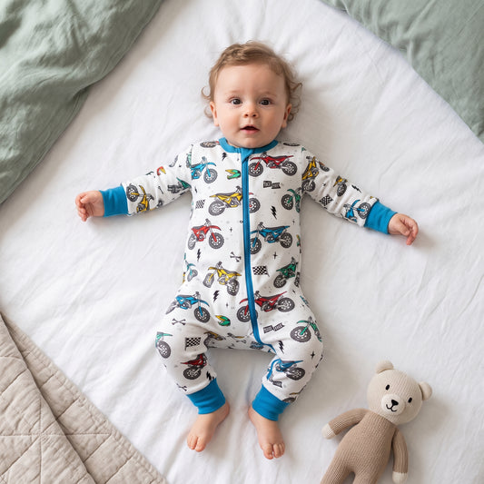 Cool Motorcycle Baby Zip Romper