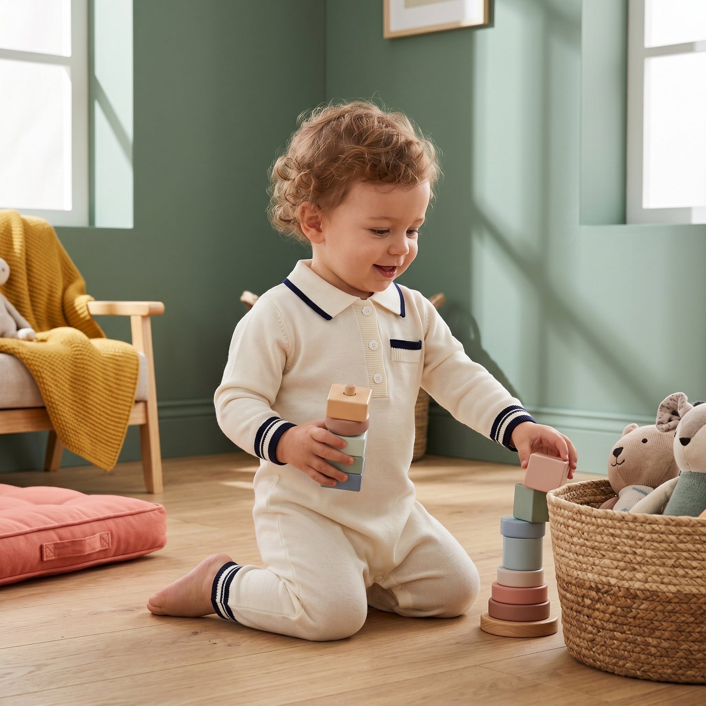 Jasper Classic Cotton Baby Boy Romper