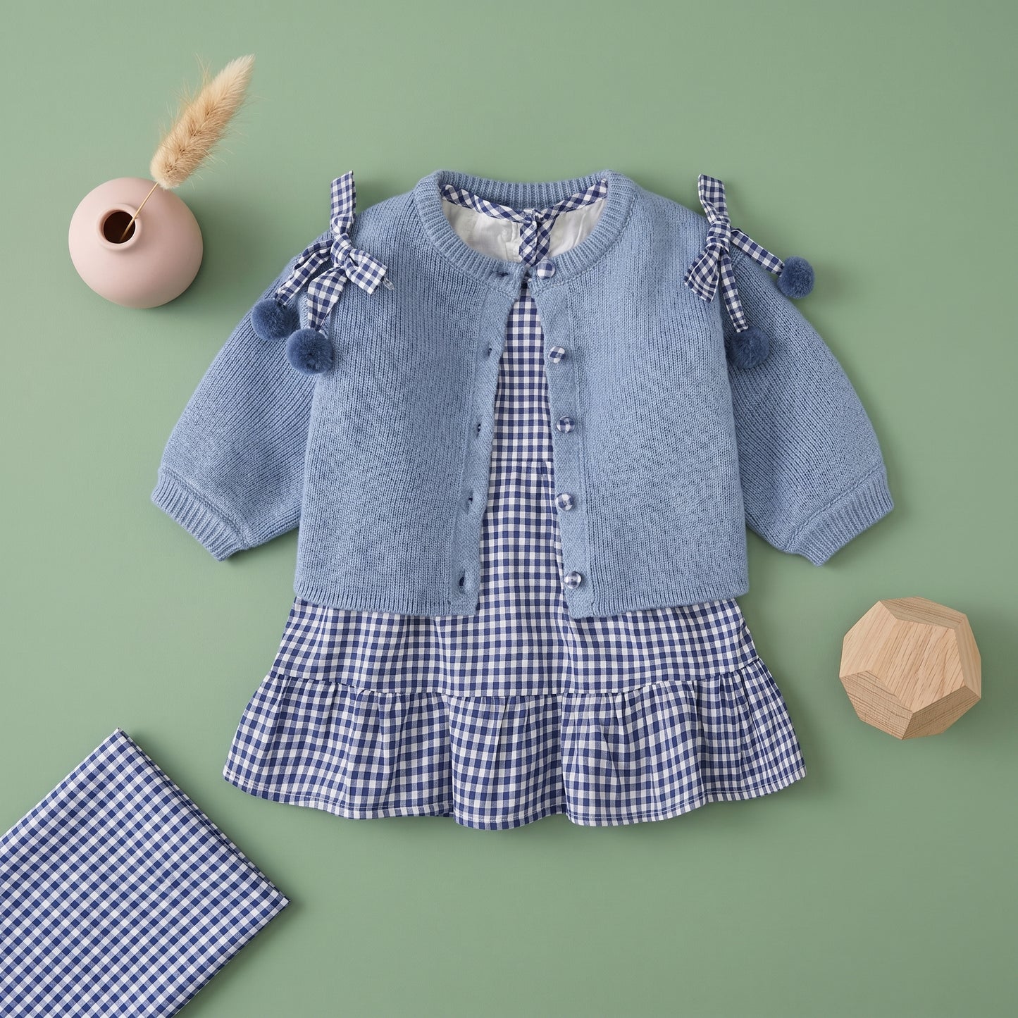 Margot Baby Blue Cardigan and Dress Set