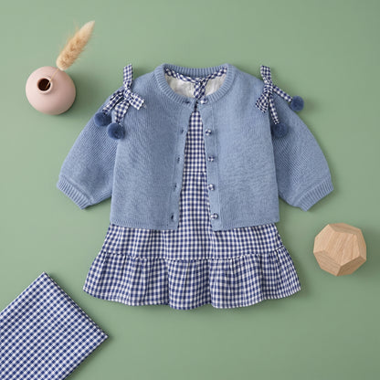 Margot Baby Blue Cardigan and Dress Set