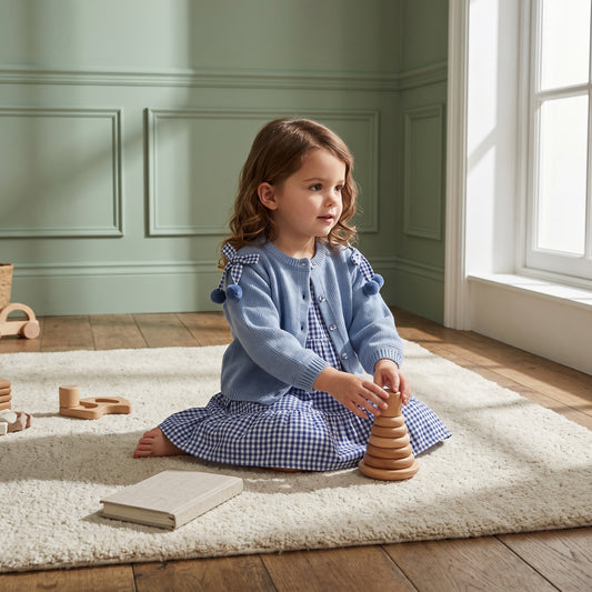 Margot Baby Blue Cardigan and Dress Set