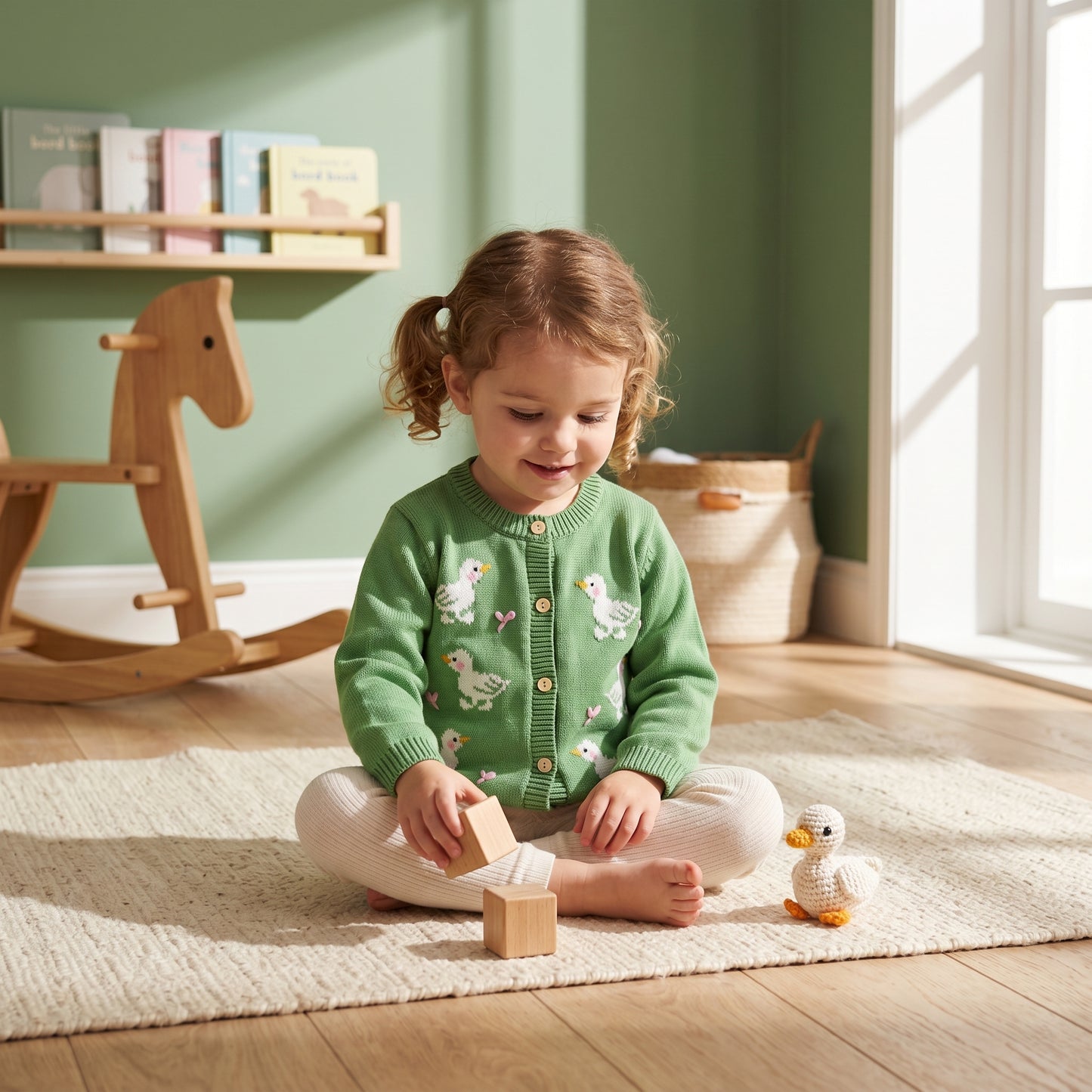 Wren Duck Knit Cotton Girls Cardigan