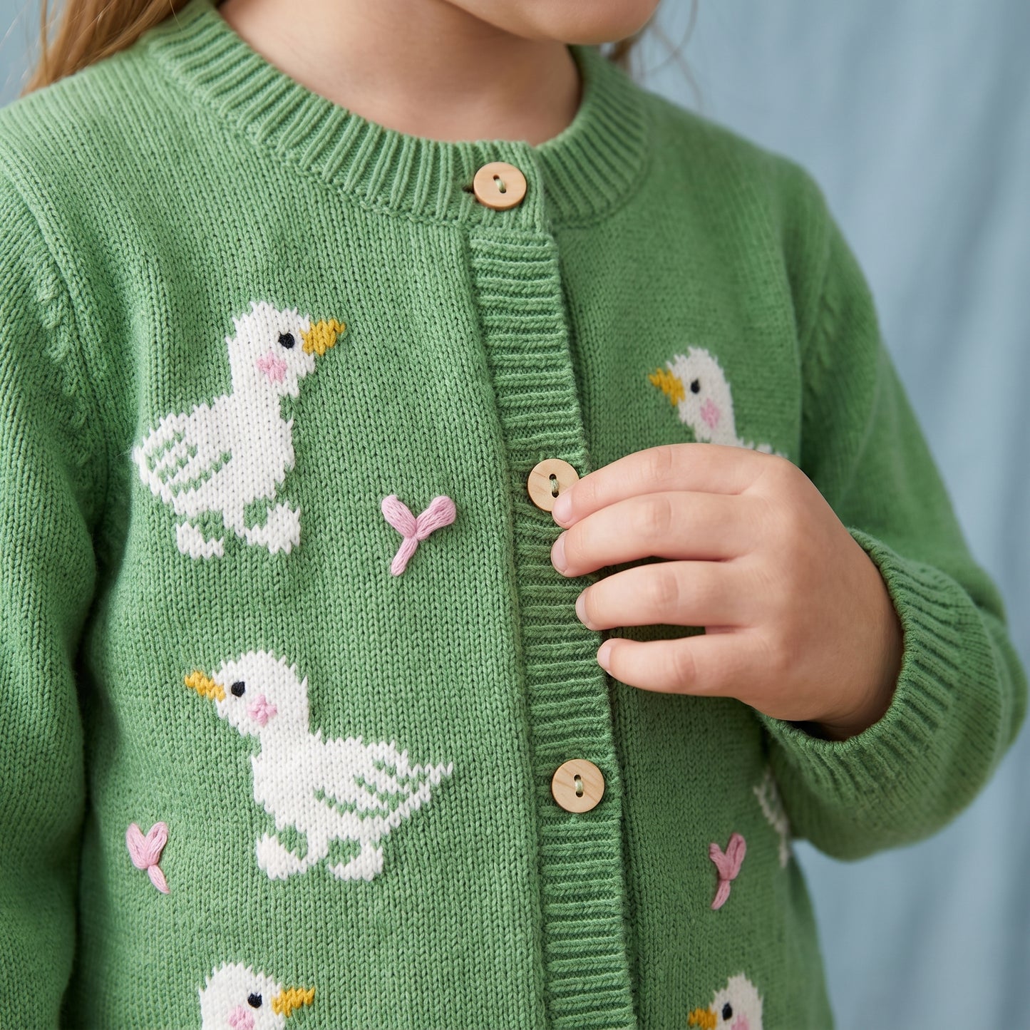 Wren Duck Knit Cotton Girls Cardigan