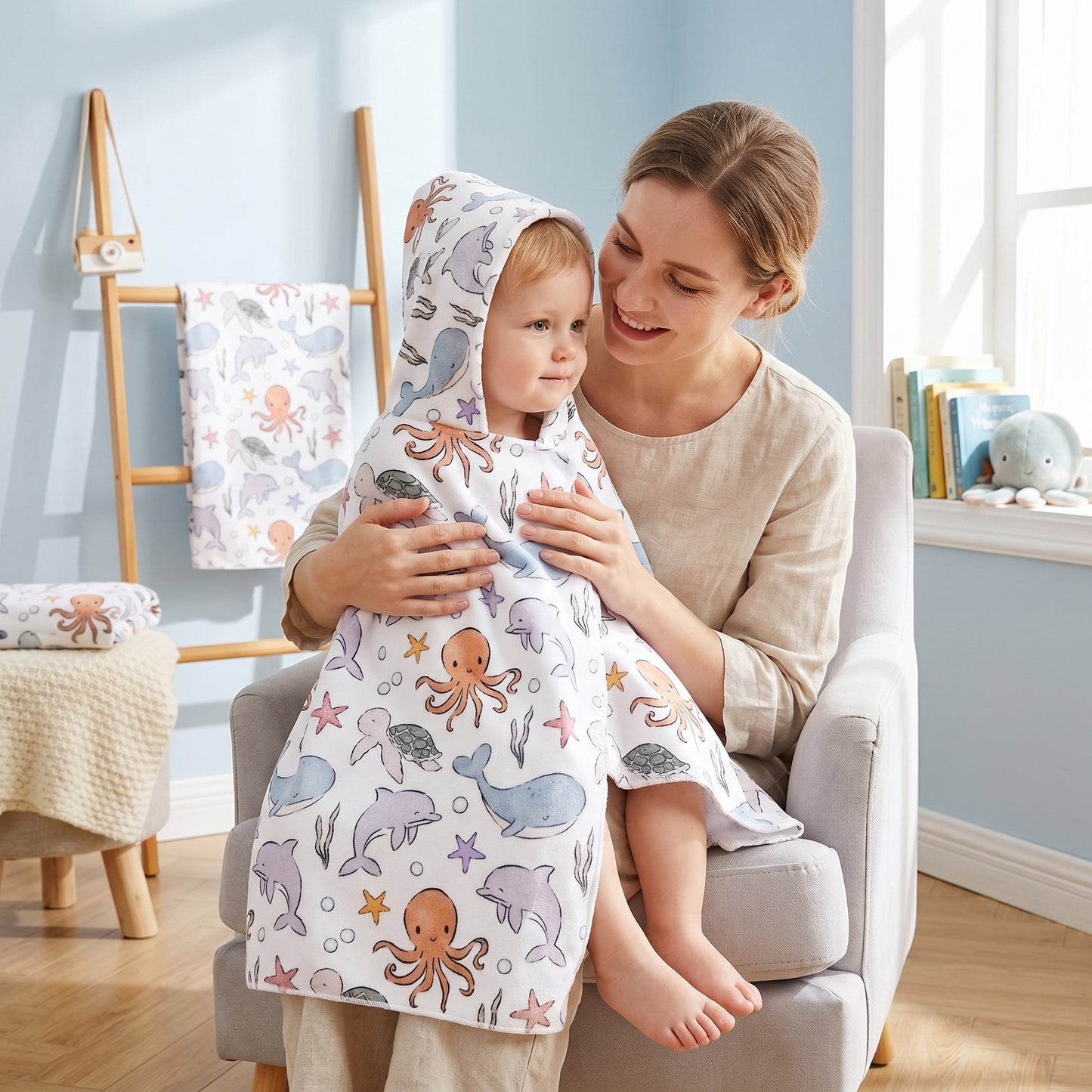 Sky Kids Hooded Cape Bath Towel