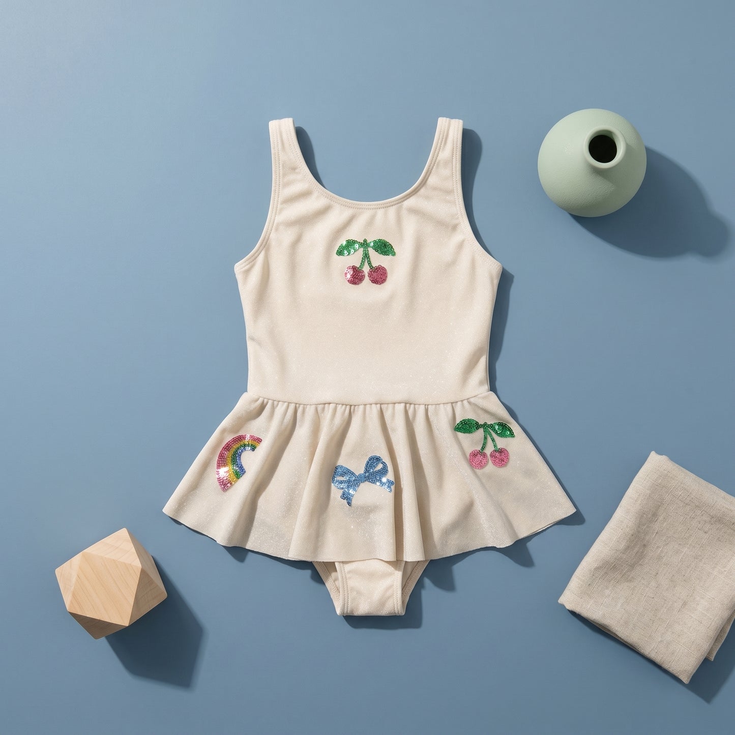 Nora Plaid Girls Swimsuit