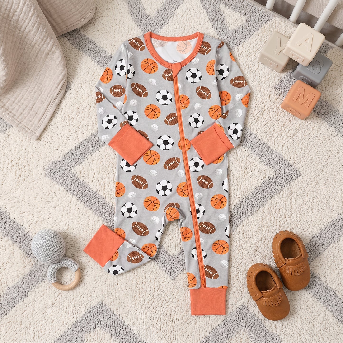 Little Athletes Baby Zip Romper