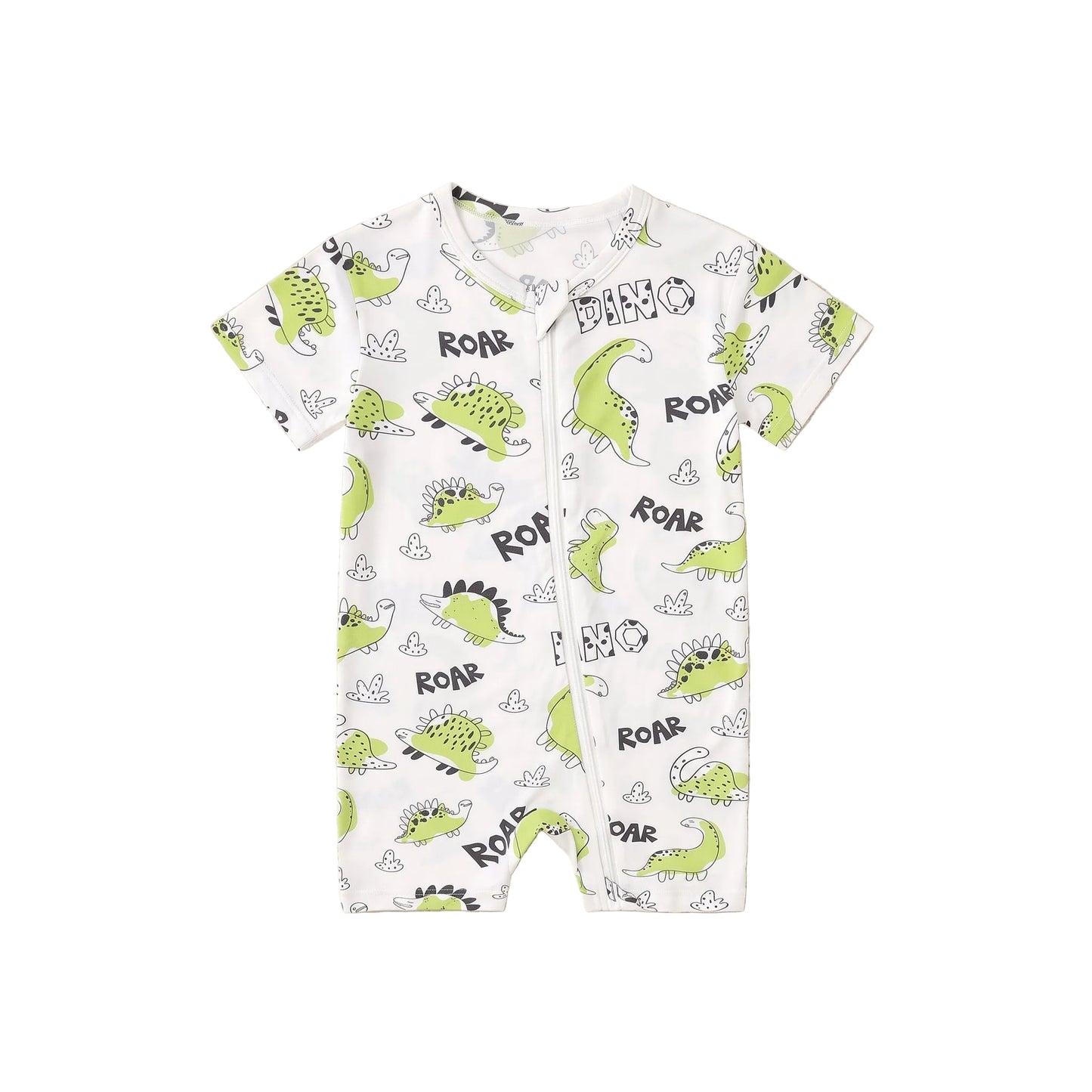 Roaring Dinosaur Baby Zip Romper