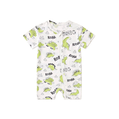 Roaring Dinosaur Baby Zip Romper