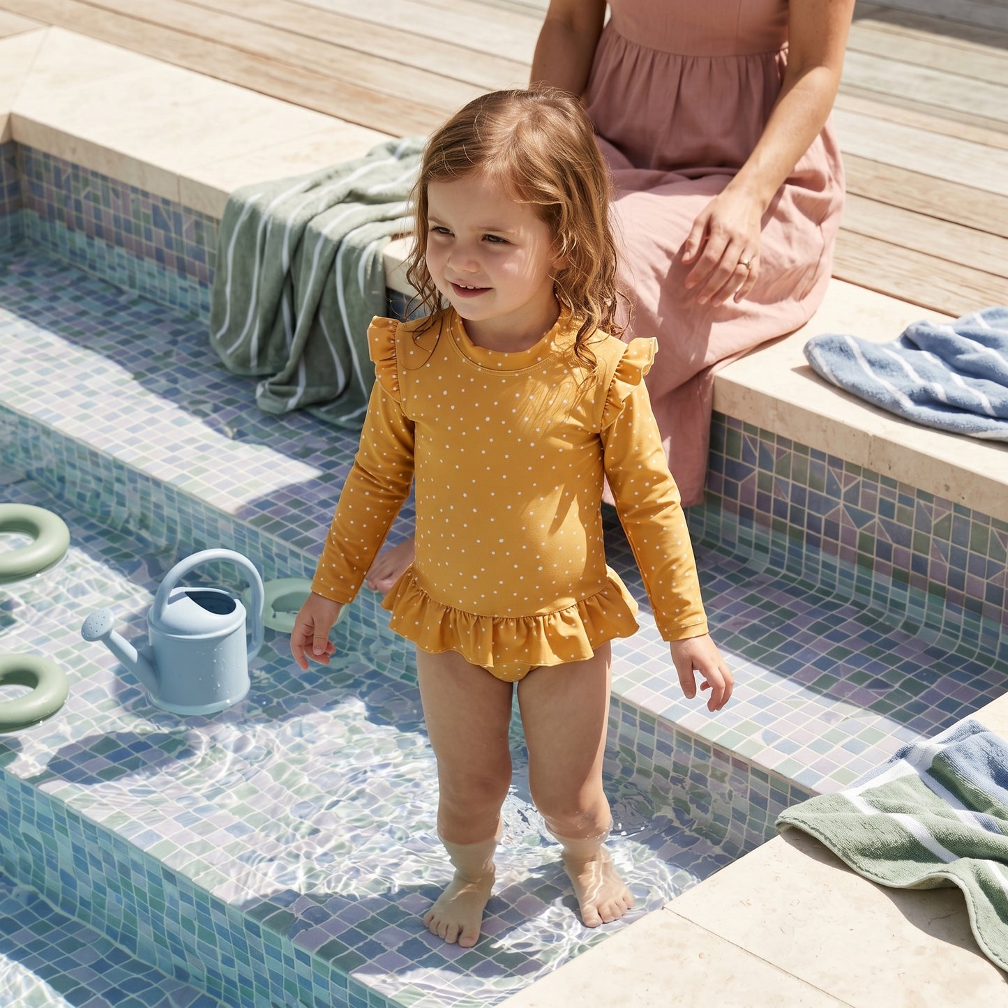 Juniper Girls Floral Sun Protection Swimsuit