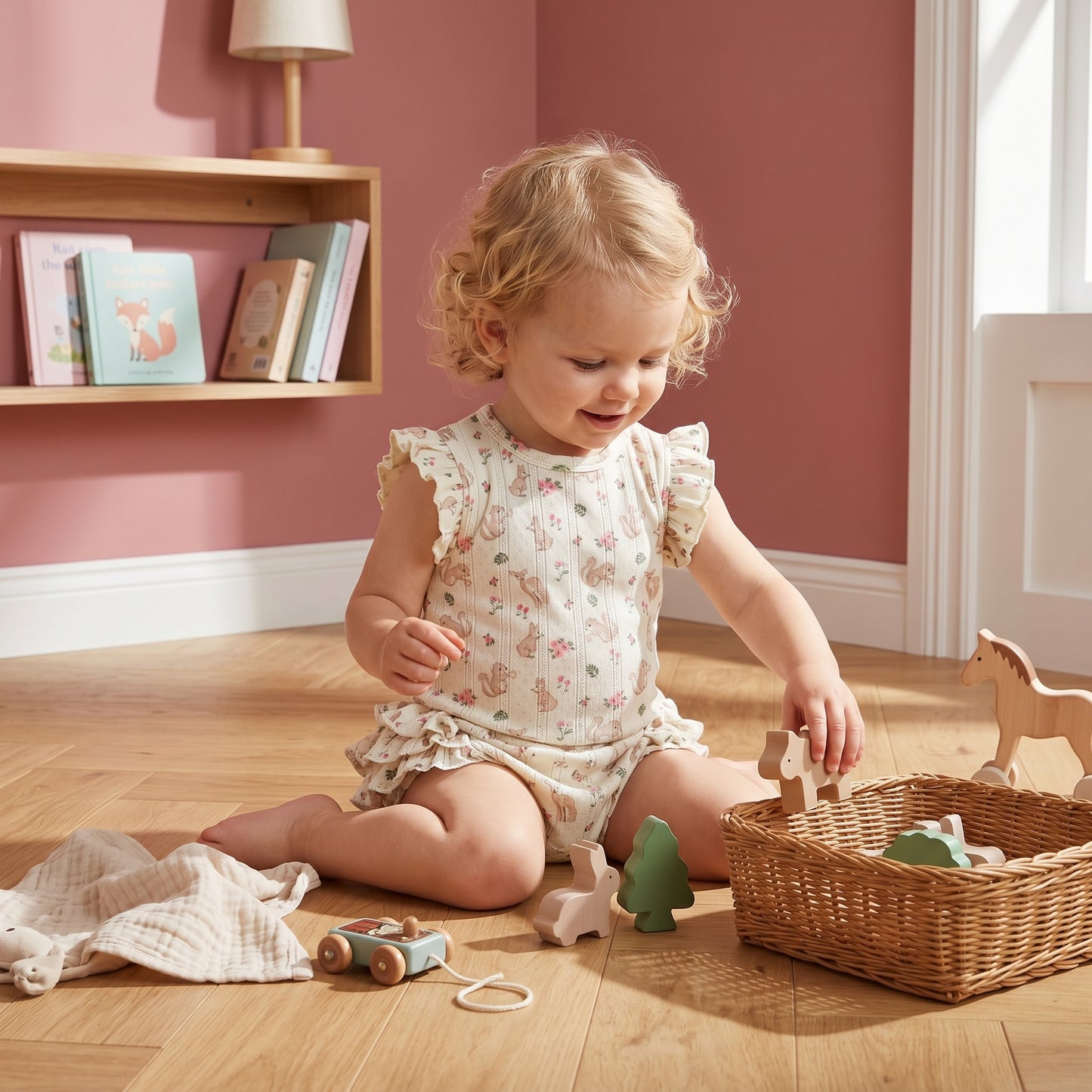 Pearl Ruffle Romper Baby Girls Set