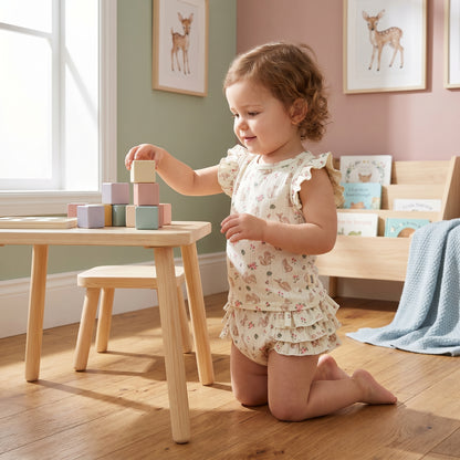Pearl Ruffle Romper Baby Girls Set