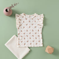 Squirrel Blossom Flutter Top