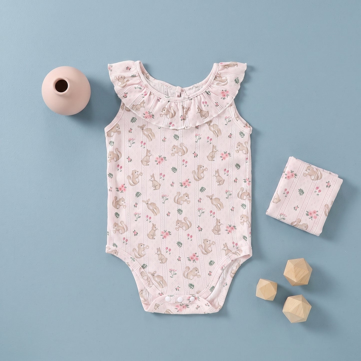 Pearl Ruffle Romper Baby Girls Set