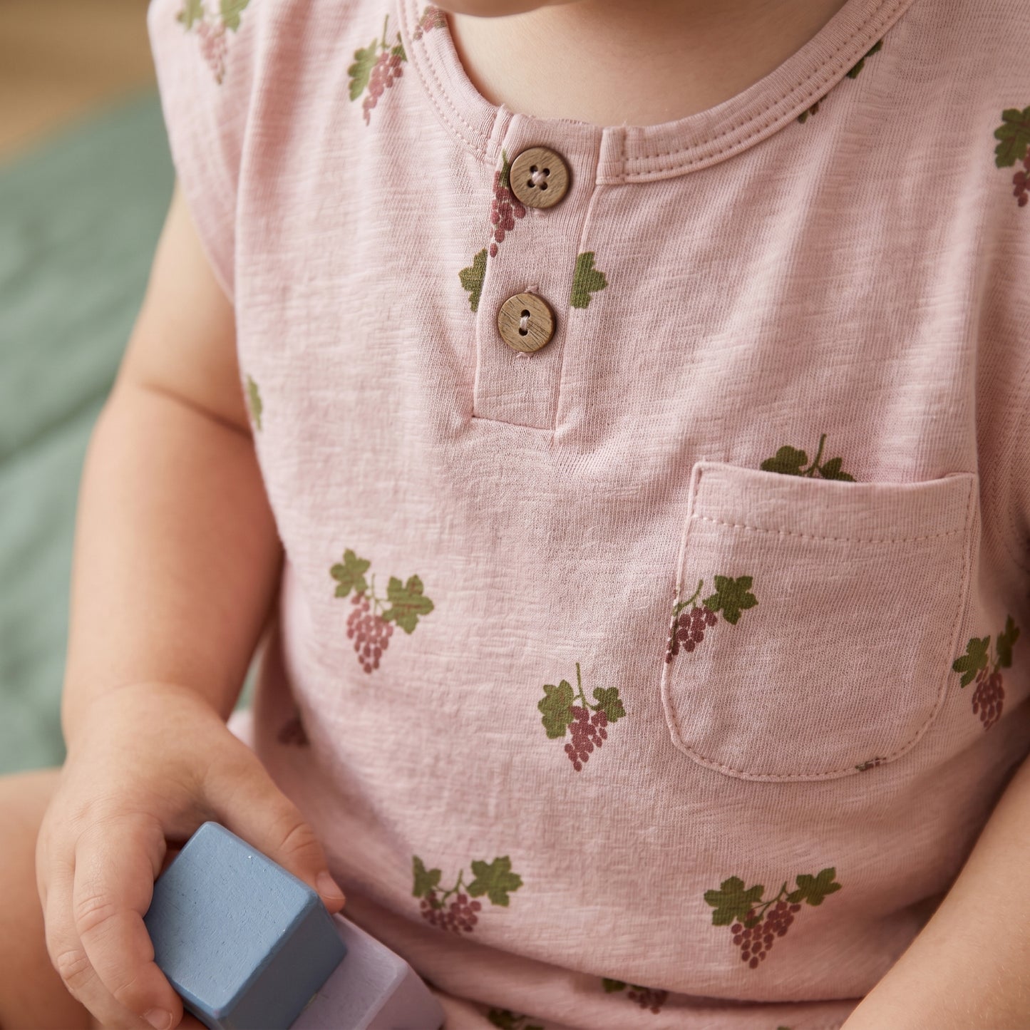 Sage Cotton Sleeveless Baby Two Piece Set
