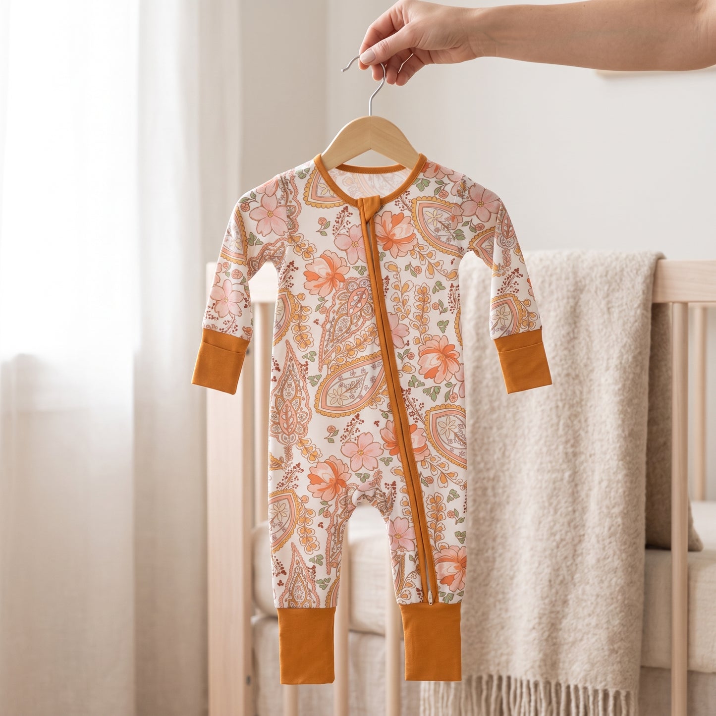 Orange Blossom Baby Zip Romper