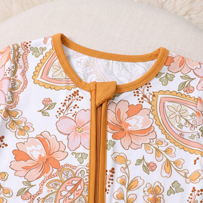 Orange Blossom Baby Zip Romper