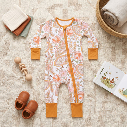 Orange Blossom Baby Zip Romper