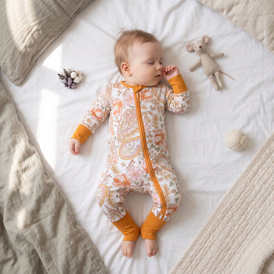 Orange Blossom Baby Zip Romper