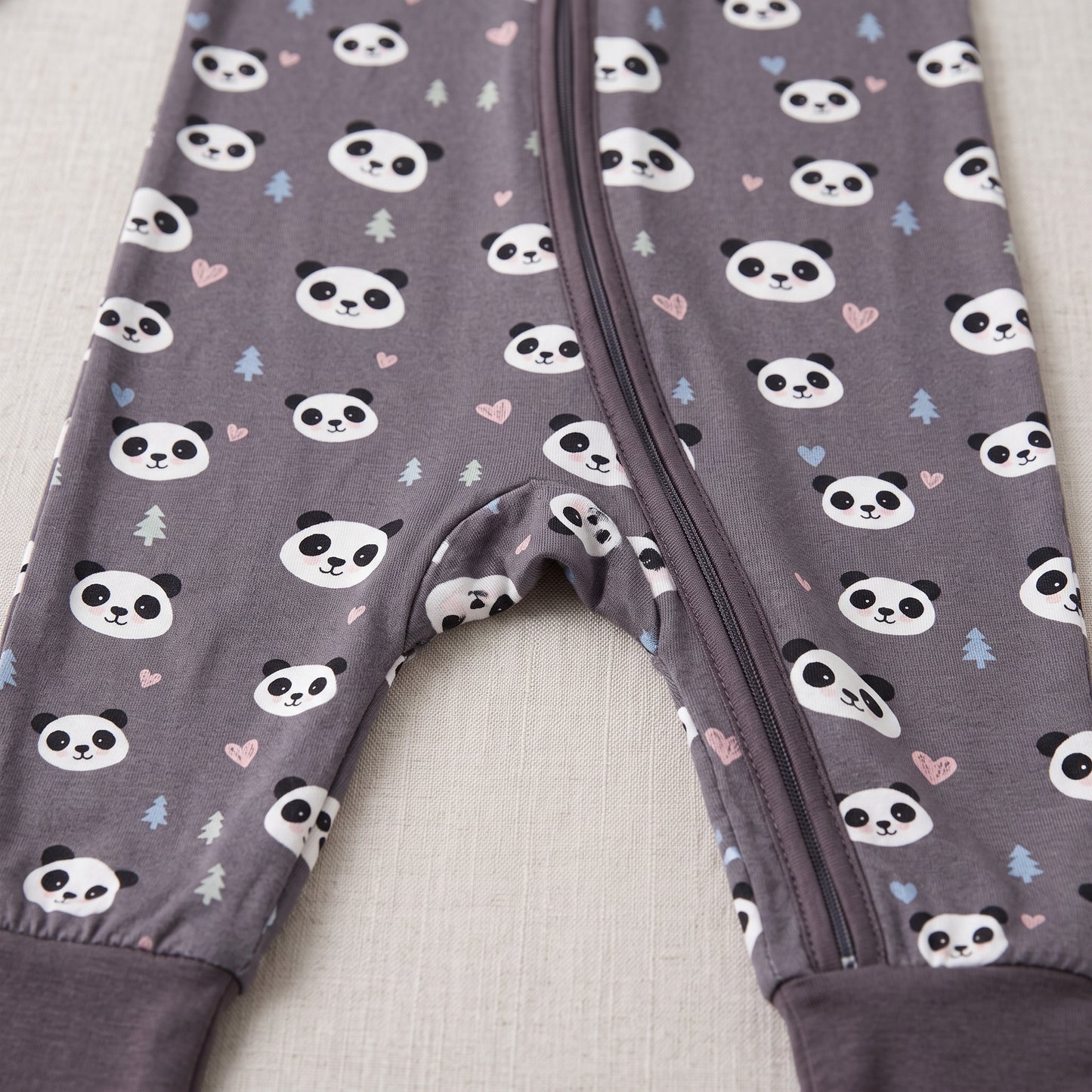 Cute Panda Bear Baby Zip Romper