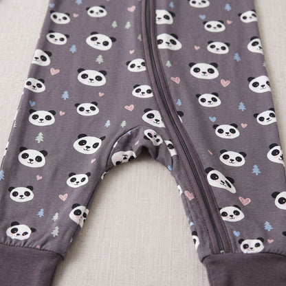 Cute Panda Bear Baby Zip Romper
