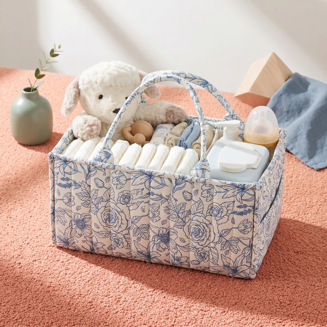 Cotton Nappy Caddy Storage Basket