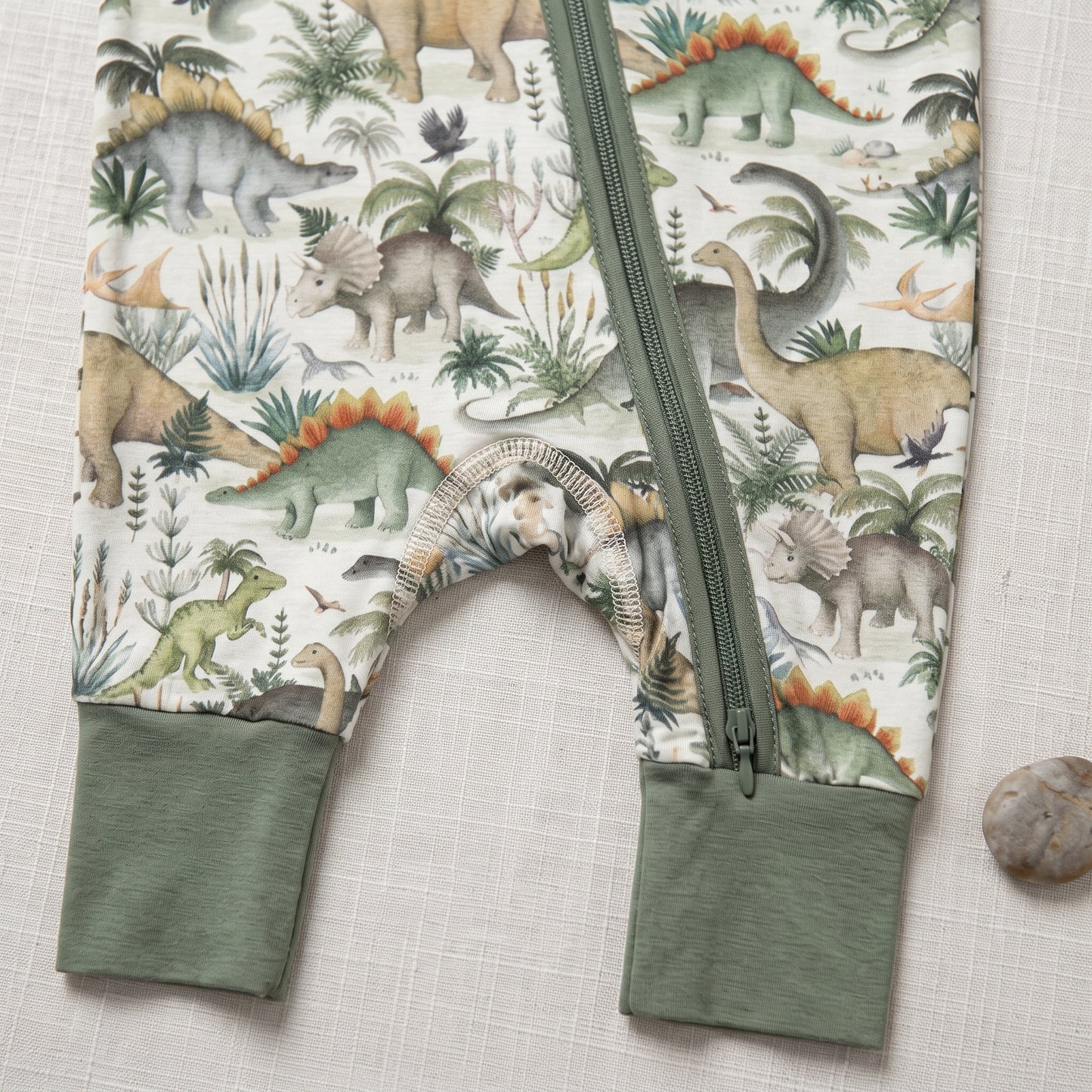 Jungle Dinosaur Baby Zip Romper