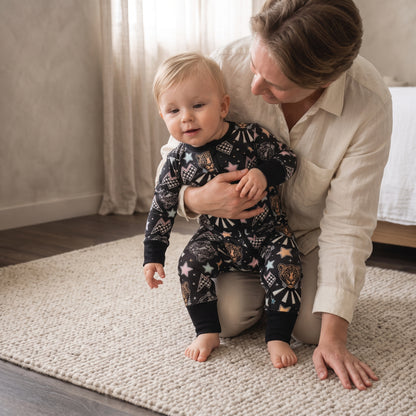 Leopard Star Baby Zip Romper
