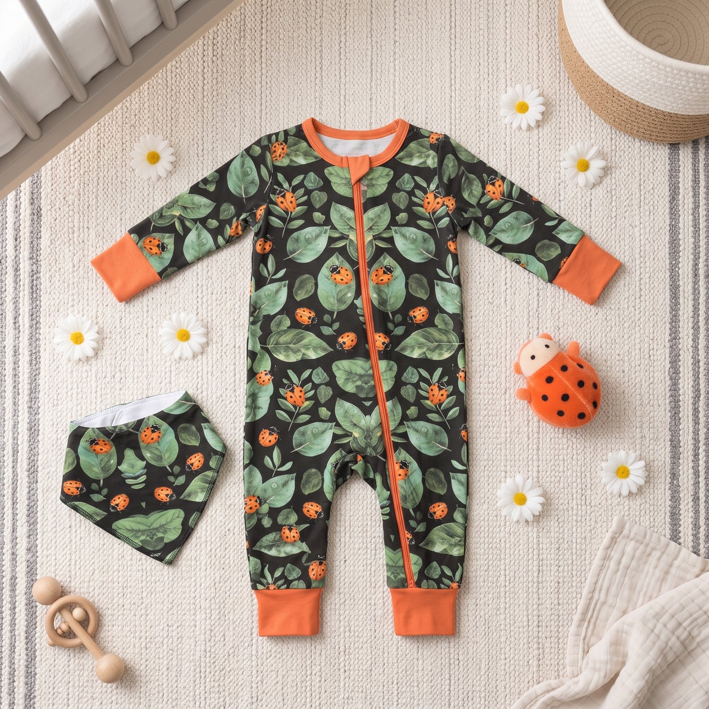 Ladybug Garden Baby Zip Romper