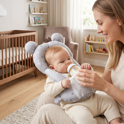 2 in 1 Baby Pillow with Bottle Holder
