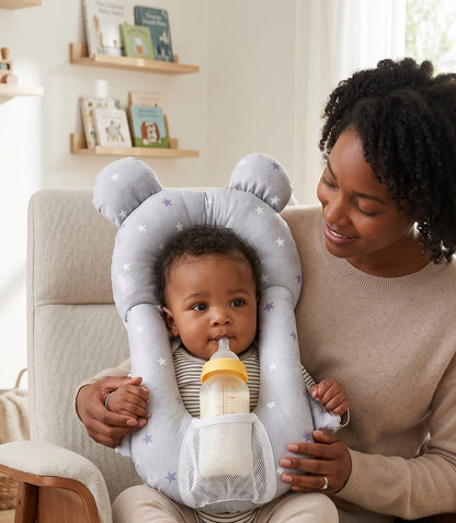 2 in 1 Baby Pillow with Bottle Holder