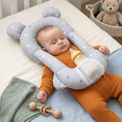 2 in 1 Baby Pillow with Bottle Holder