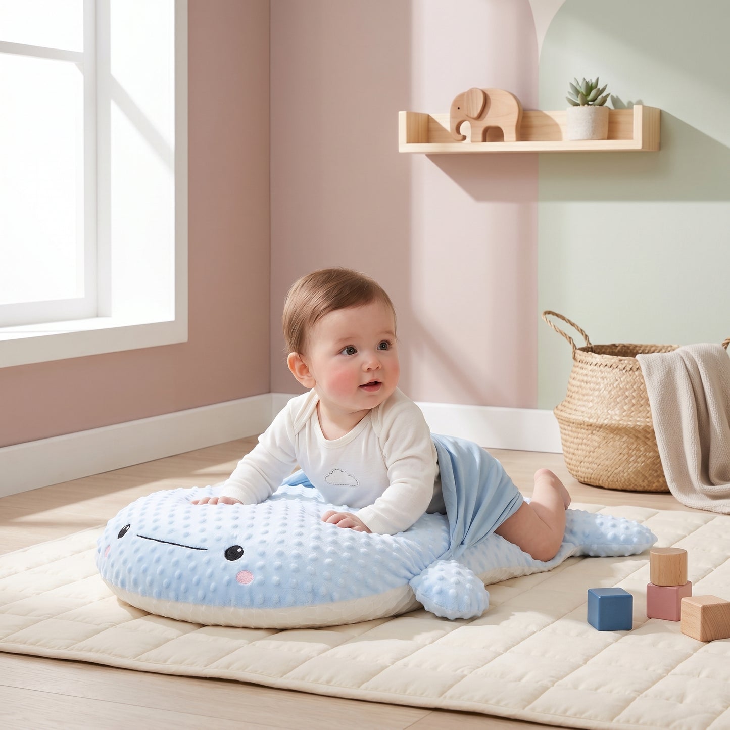 Lilo Whale Tummy Relief Pillow