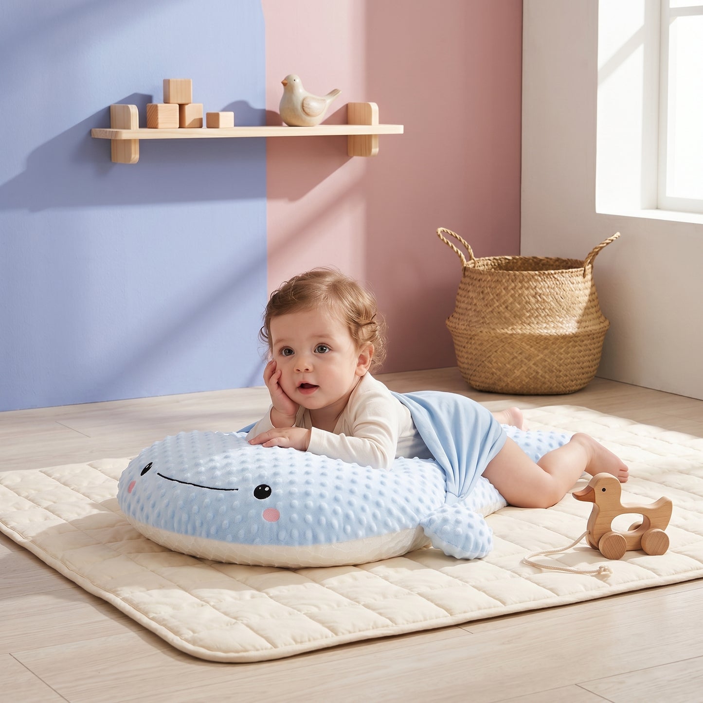 Lilo Whale Tummy Relief Pillow